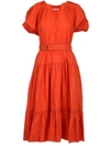 ULLA JOHNSON RED OTHER MATERIALS DRESS