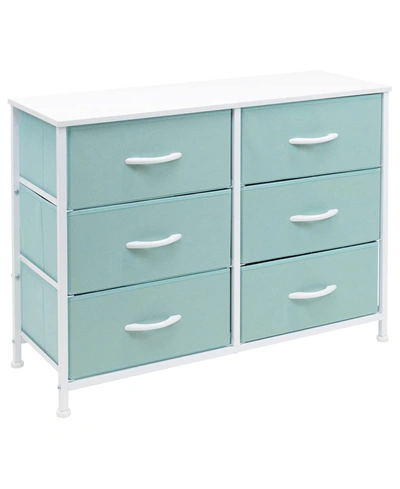 Sorbus 6 Drawer Storage Cube Dresser In Blue