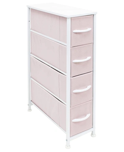 Sorbus 4 Drawers Chest Dresser Narrow In Pink