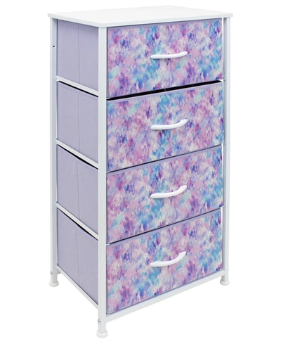 Sorbus 4 Drawers Chest Dresser In Tie-dye Purple