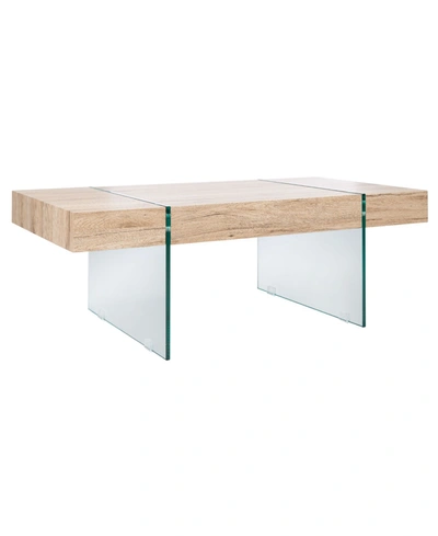 Safavieh Jacob Rectangular Glass Leg Modern Coffee Table In Natural