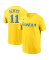 NIKE MEN'S RAFAEL DEVERS GOLD-TONE BOSTON RED SOX CITY CONNECT NAME NUMBER T-SHIRT