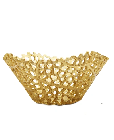 Classic Touch Snack Bowl With Lattice Design In Gold