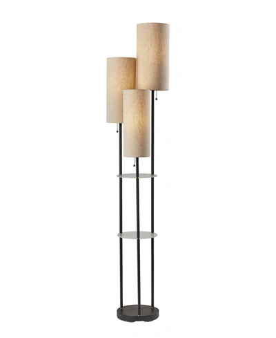 Adesso Trio Shelf Floor Lamp In Black