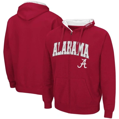 Colosseum Men's Crimson Alabama Crimson Tide Arch Logo 3.0 Full-zip Hoodie