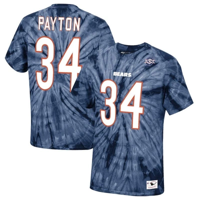 Mitchell & Ness Men's Walter Payton Navy Chicago Bears Tie-dye Super Bowl Xx Retired Player Name And Number T-shirt