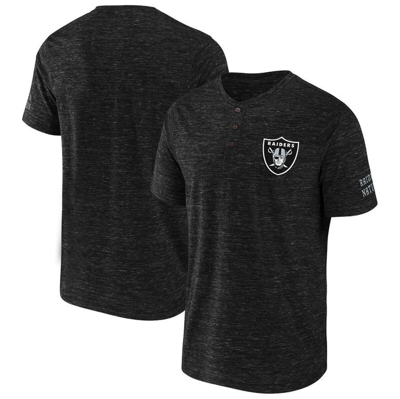 Nfl X Darius Rucker Collection By Fanatics Black Las Vegas Raiders Slub Henley T-shirt