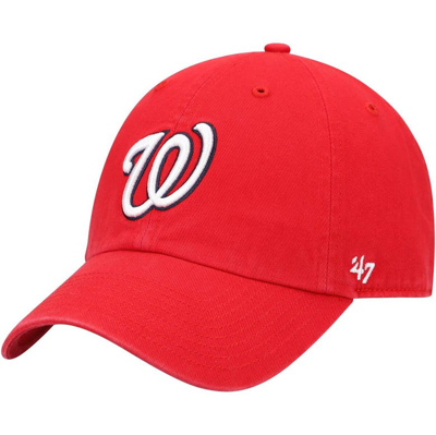 47 ' Red Washington Nationals Clean Up Adjustable Hat