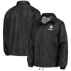 Dunbrooke Men's Black Pittsburgh Steelers Coaches Classic Raglan Full-snap Windbreaker Jacket In Black