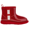 Ugg Classic Mini Waterproof Clear Boot In Samba Red/red