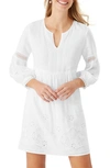 TOMMY BAHAMA ST. LUCIA SPLIT NECK LINEN BLEND COVER-UP DRESS