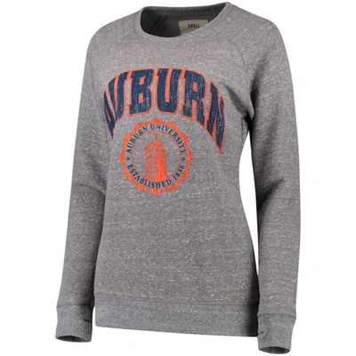 Pressbox Women's Heathered Gray Auburn Tigers Edith Vintage-like Knobi Pullover Sweatshirt