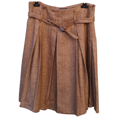 Pre-owned Seventy Wool Mid-length Skirt In Brown