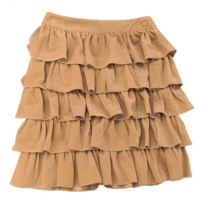 Pre-owned Chanel Mini Skirt In Beige