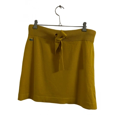 Pre-owned Lacoste Wool Mini Skirt In Yellow