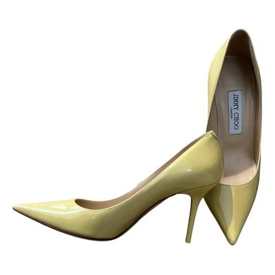 Pre-owned Jimmy Choo Romy Patent Leather Heels In Yellow