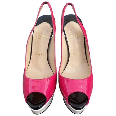 Pre-owned Christian Louboutin Patent Leather Sandals In Pink