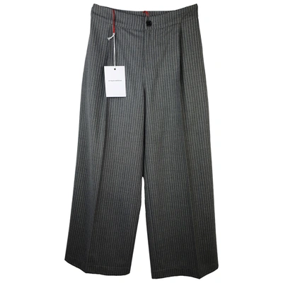 Pre-owned Roberto Musso Wool Large Pants In Grey