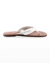 BERNARDO MIAMI LEATHER SLIDE SANDALS