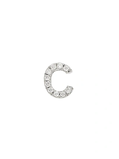 Nephora Women's 14k White Gold & 0.04 Tcw Diamond Initial A Single Stud Earring In Letter C