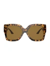 Versace 59mm Rectangular Sunglasses In Havana