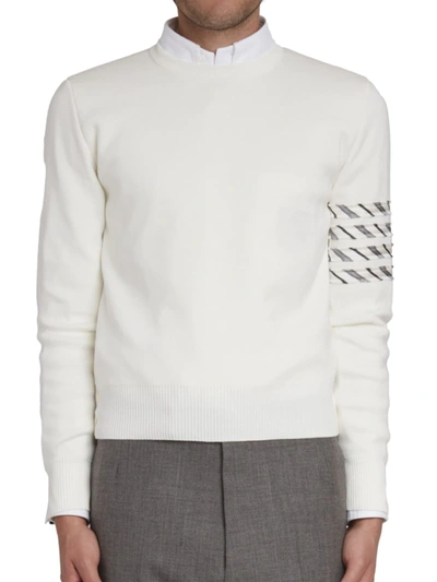 Thom Browne Milano Stitch Sweater In White