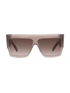 Celine 60mm Rectangular Sunglasses In Shiny Milky Hazlenut