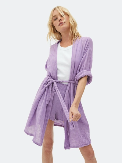 Michael Stars Gizelle Gauze Robe In Purple