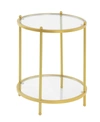 CONVENIENCE CONCEPTS ROYAL CREST 2 TIER ROUND GLASS END TABLE WITH SHELF