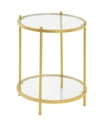 Convenience Concepts Royal Crest 2 Tier Round Glass End Table With Shelf In Clear Glass/gold-tone