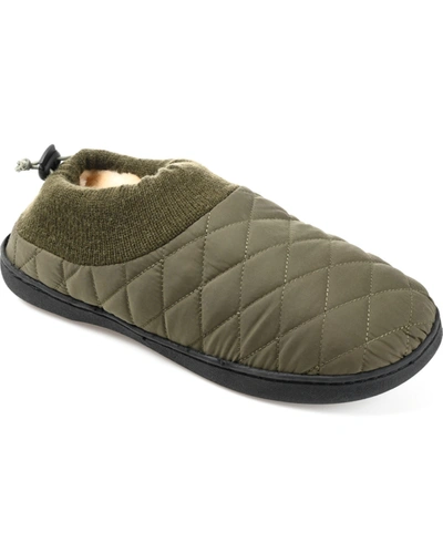 Vance Co. . Fargo Quilted Faux Fur Lined Slipper In Green