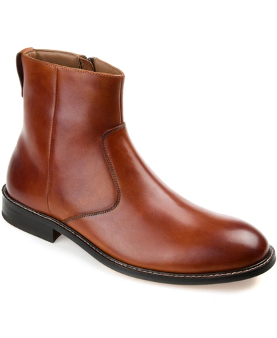 Thomas & Vine Men's Faust Plain Toe Ankle Boot In Brown
