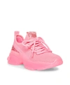 Steve Madden Women's Maxima Rhinestone-trim Trainer Sneakers In Neon Pink