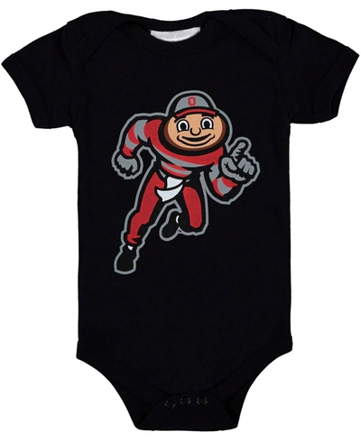 Two Feet Ahead Infant Boys And Girls Black Ohio State Buckeyes Big Logo Bodysuit