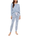 JACLYN INTIMATES ROUDELAIN COZY LUXE PRINTED TOP & JOGGER PANTS SET