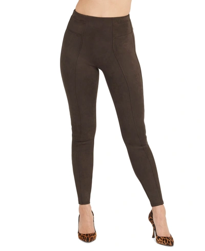 Spanx Faux Suede Leggings In Chocolate