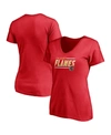 Fanatics Branded Red Calgary Flames Plus Size Mascot In Bounds V-neck T-shirt In Red