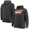 FANATICS FANATICS BRANDED HEATHERED CHARCOAL CLEVELAND BROWNS BIG & TALL PRACTICE PULLOVER HOODIE