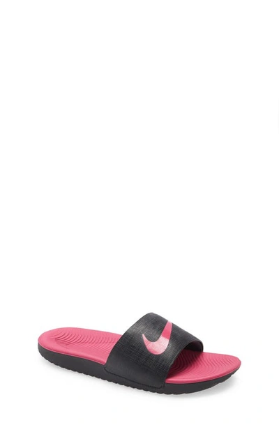 Nike Kids' Kawa Slide In Black/pink