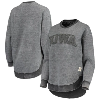 Pressbox Black Iowa Hawkeyes Ponchoville Pullover Sweatshirt