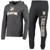 CONCEPTS SPORT CONCEPTS SPORT BLACK/HEATHER CHARCOAL ARMY BLACK KNIGHTS METER LONG SLEEVE HOODIE T-SHIRT & JOGGER P