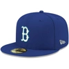 New Era Men's Royal Boston Red Sox Logo White 59fifty Fitted Hat In Royal