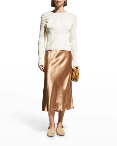 Vince Textured Rib Crewneck Jumper In Nocolor