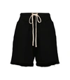 Les Tien Drawstring Cotton Shorts In Black