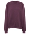 Les Tien Women's Classic Cotton Fleece Crewneck Sweatshirt In Purple