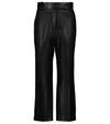 Khaite Melie Cropped Leather Trousers In Black