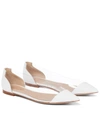 GIANVITO ROSSI PLEXI LEATHER AND PVC BALLET FLATS