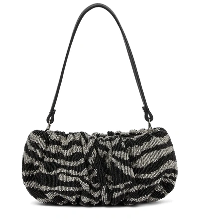 Staud The Beaded Bean Bag In Black Zebra - Atterley