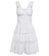 Dolce & Gabbana White Poplin Dress With Dg Crystal Details In Bianco