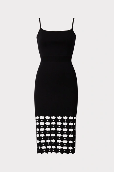 Milly Laser Cut-out Knee-length Dress In Black